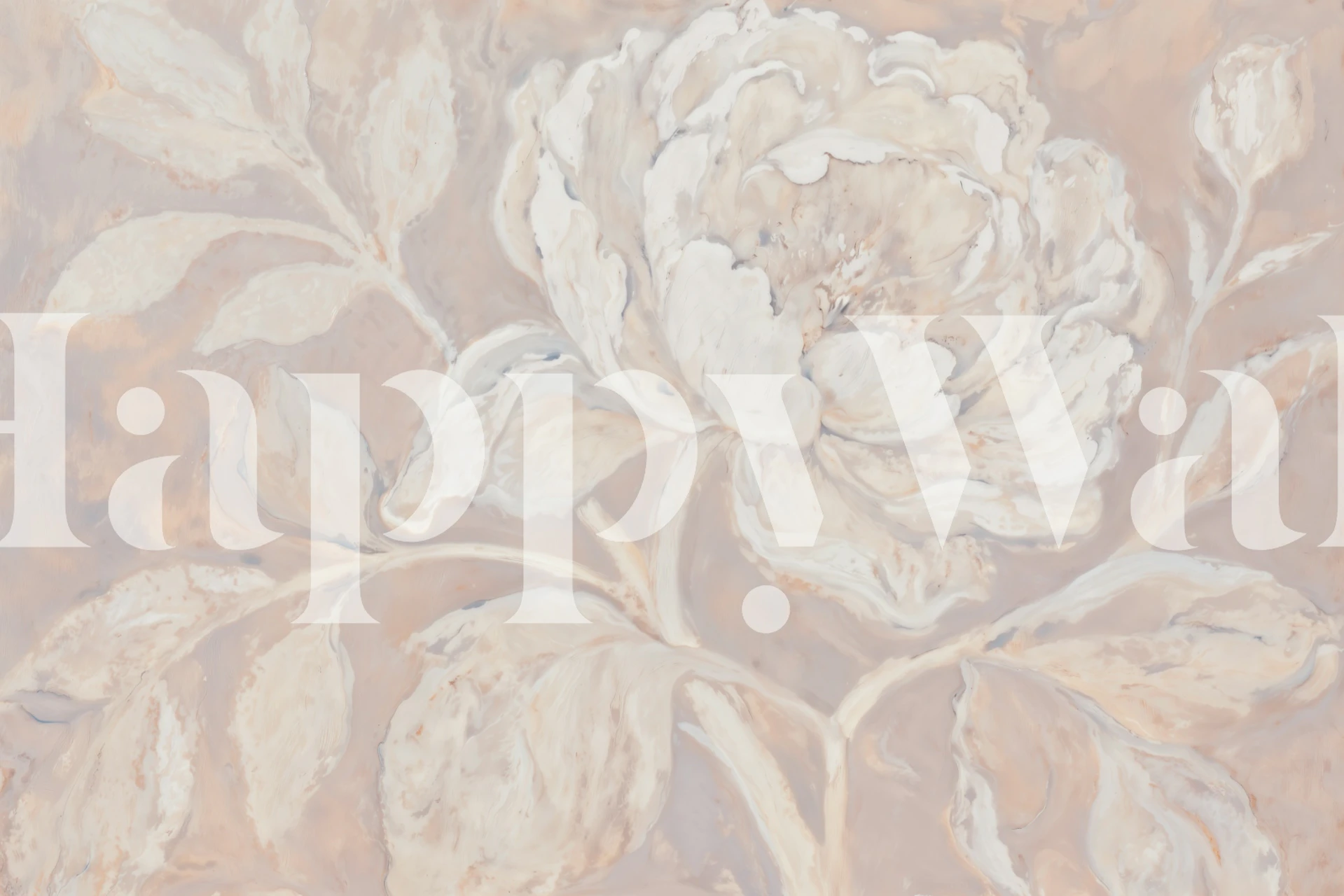 Tapeta Creamy Floral Elegance v pokoji