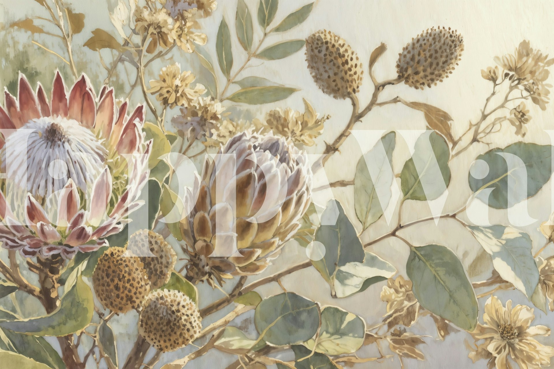 Rustic Flora Vibes wallpaper dans une pièce confortable