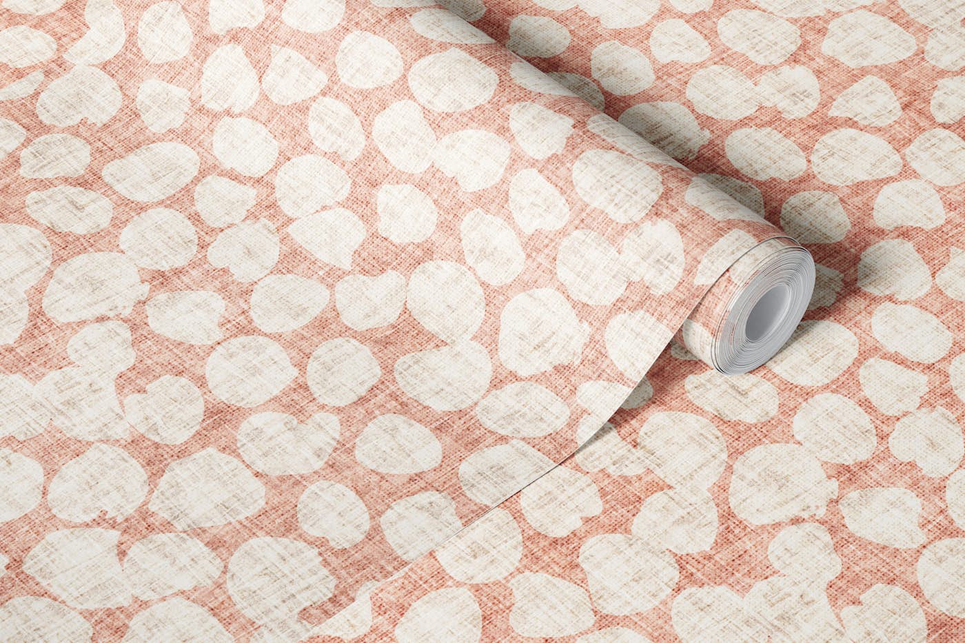 Natural Modern Japandi Organic Dot Blush Pink wallpaper roll