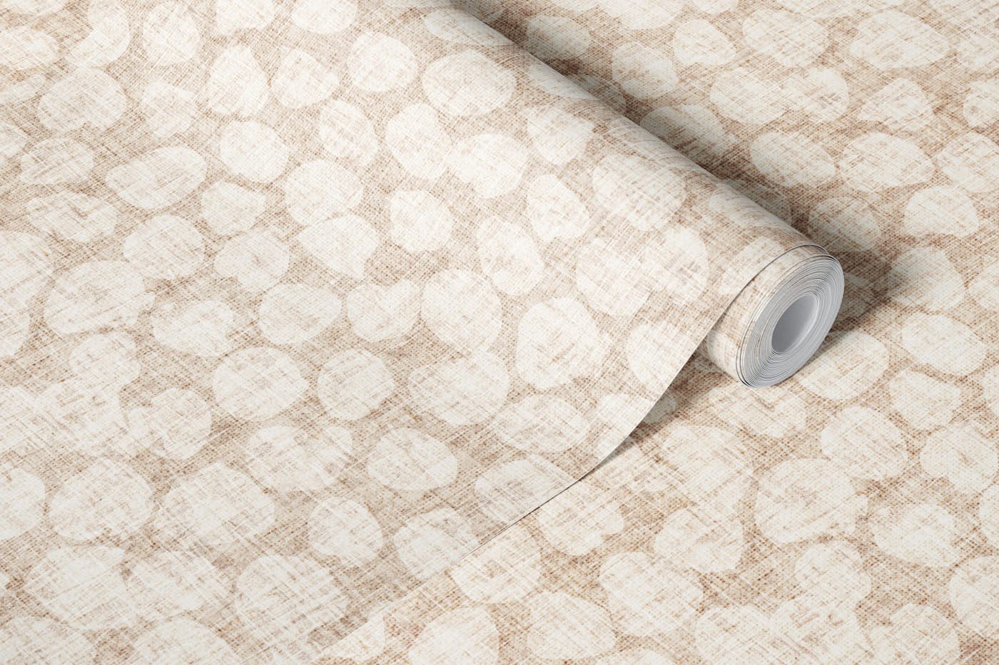 Earthy Modern Japandi Organic Dot Warm Beige wallpaper roll