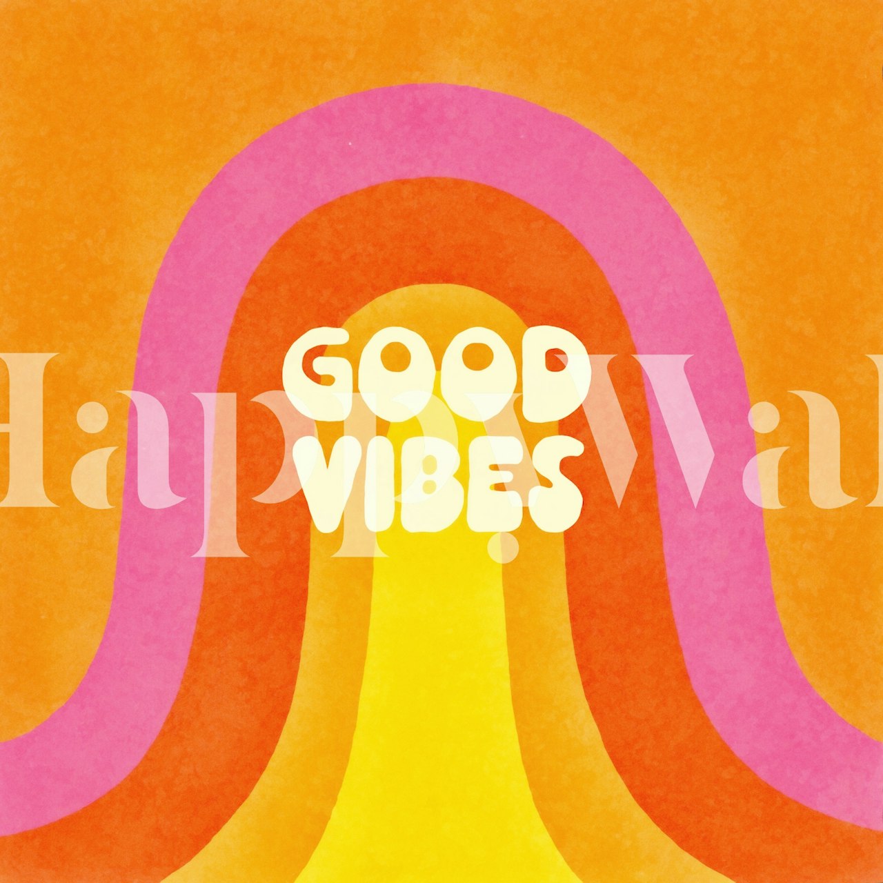 Retro Vibes Groovy Dopamine Decor wallpaper in a room