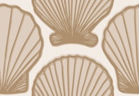 Scallop shells in sand beige wallpaper