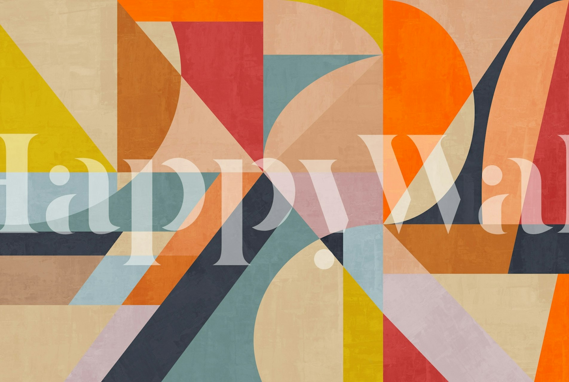 Energetic Colorful Forms wallpaper in room