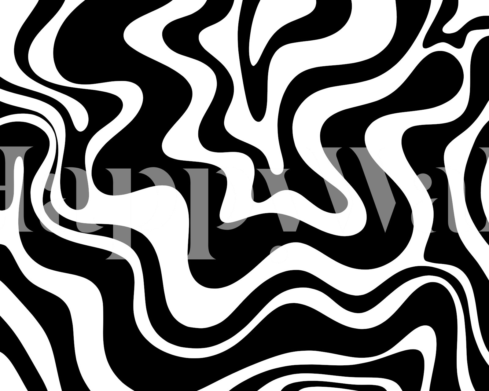 Retro liquid swirl black and white wallpaper design