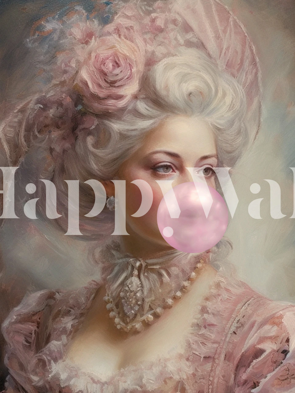 Bubblegum Marie Antoinette tapet i et rum