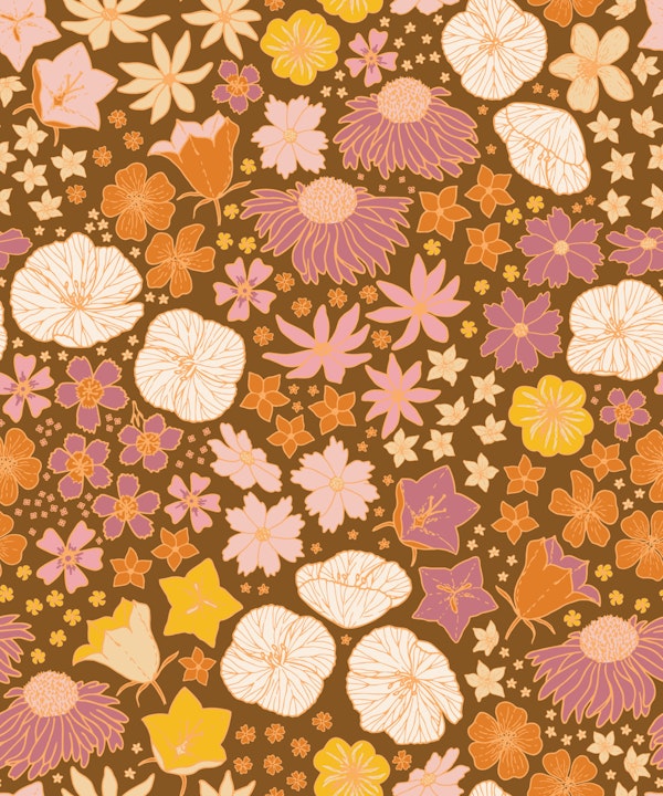 Retro Floral Cascade