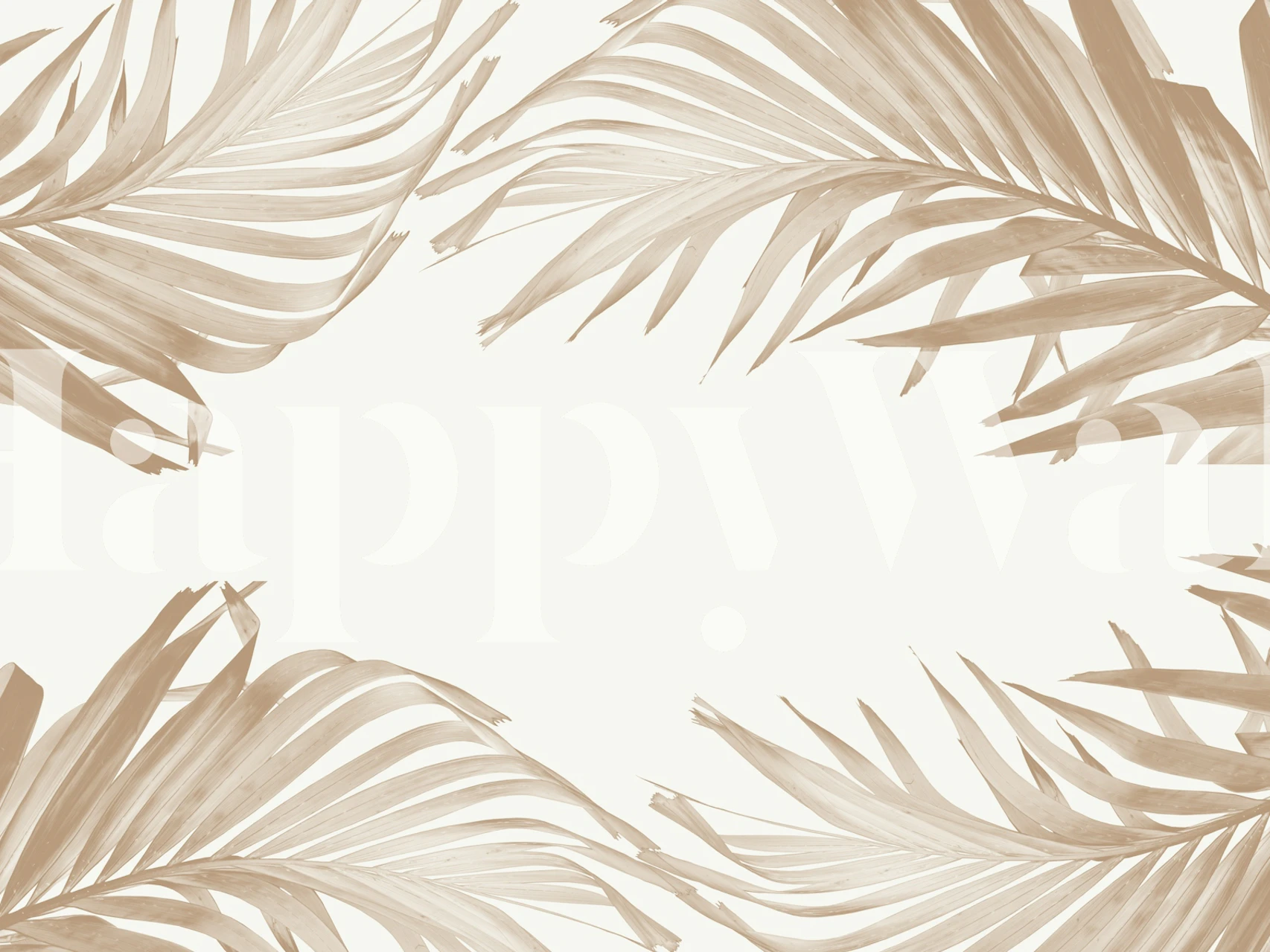 Lush Caribbean Palm Collage behang in een kamer