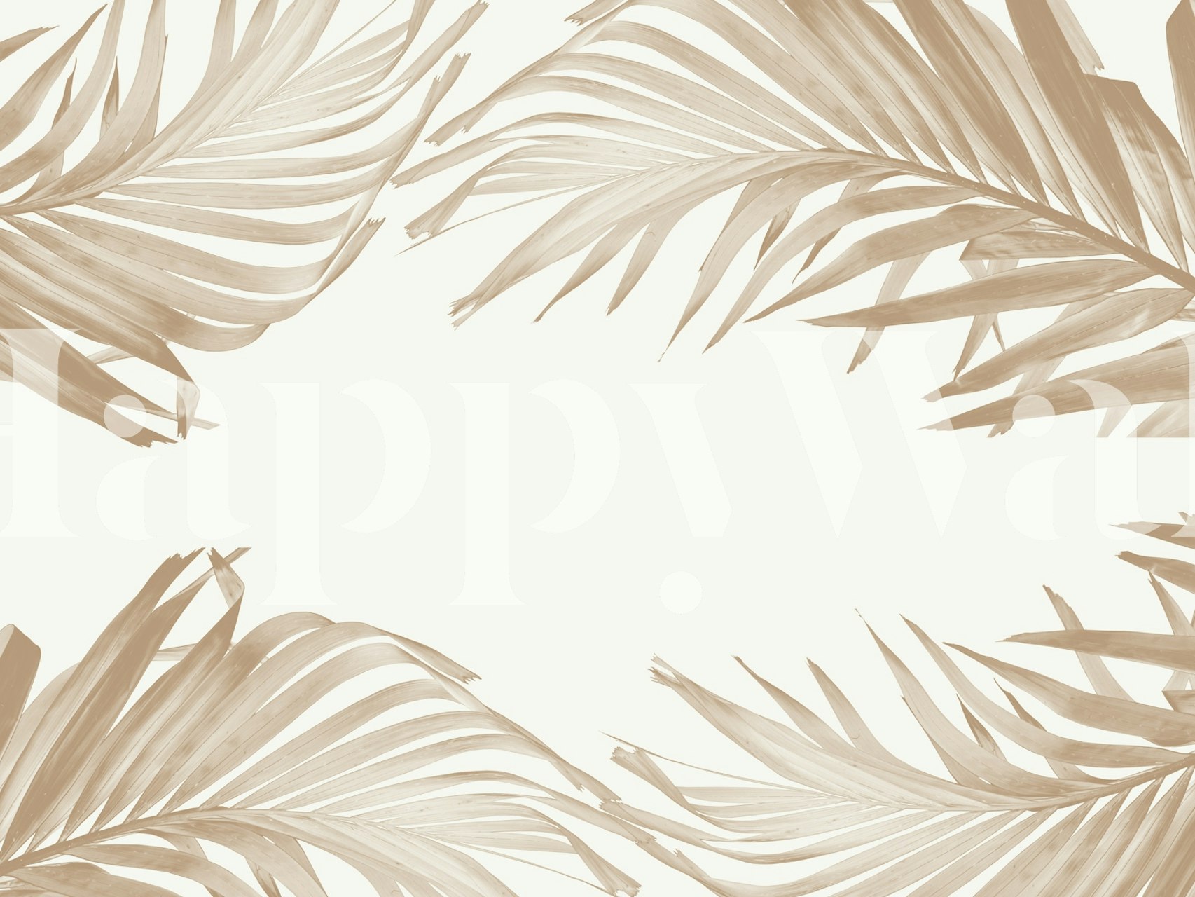 Lush Caribbean Palm Collage Tapete in einem Raum