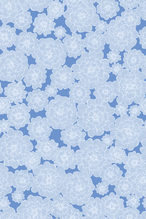 Iced flowers in blue