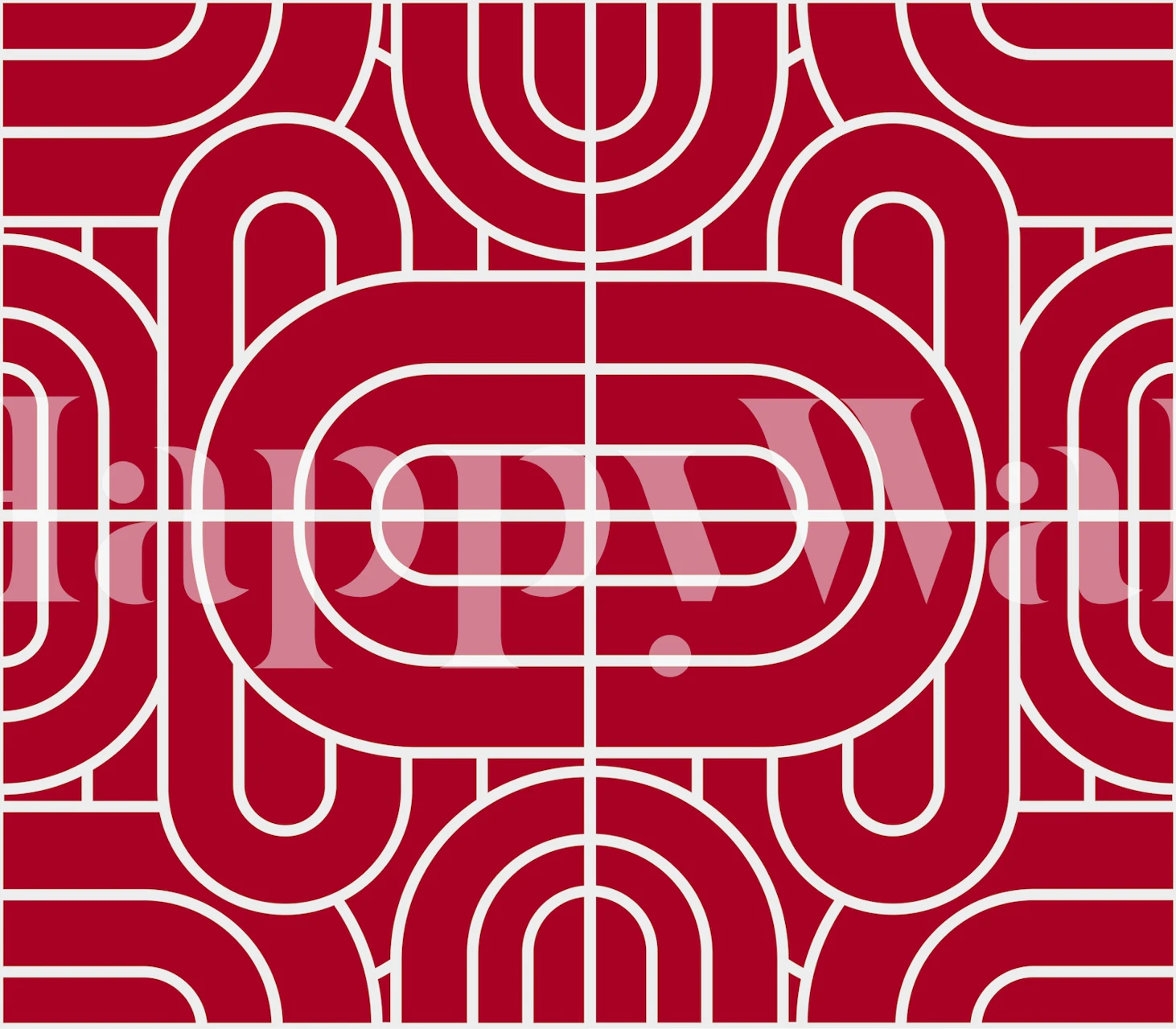 Chic Retro Red Motif wallpaper in a room