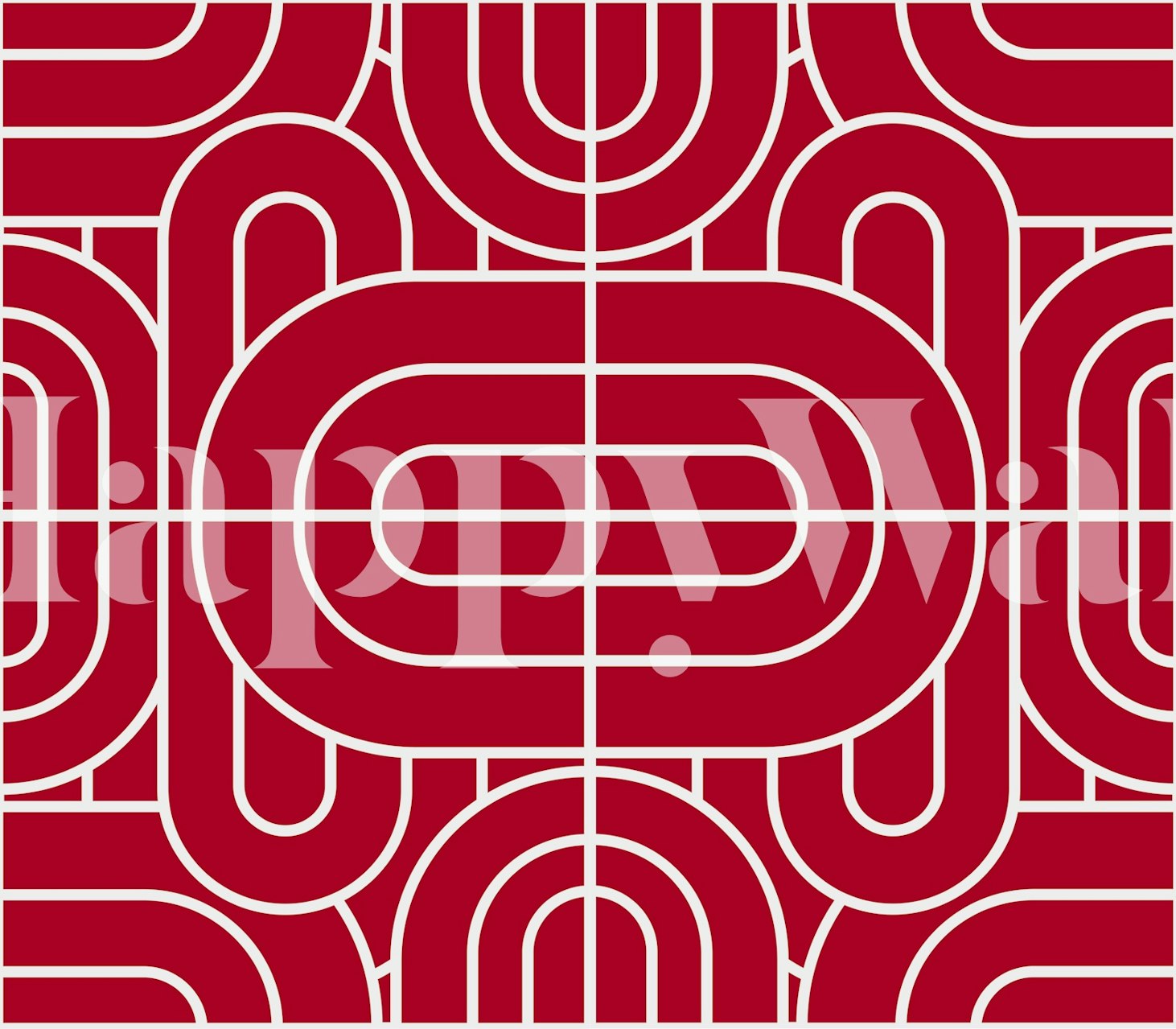 Chic Retro Red Motif wallpaper in a room