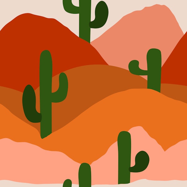 Terracotta Cactus Art