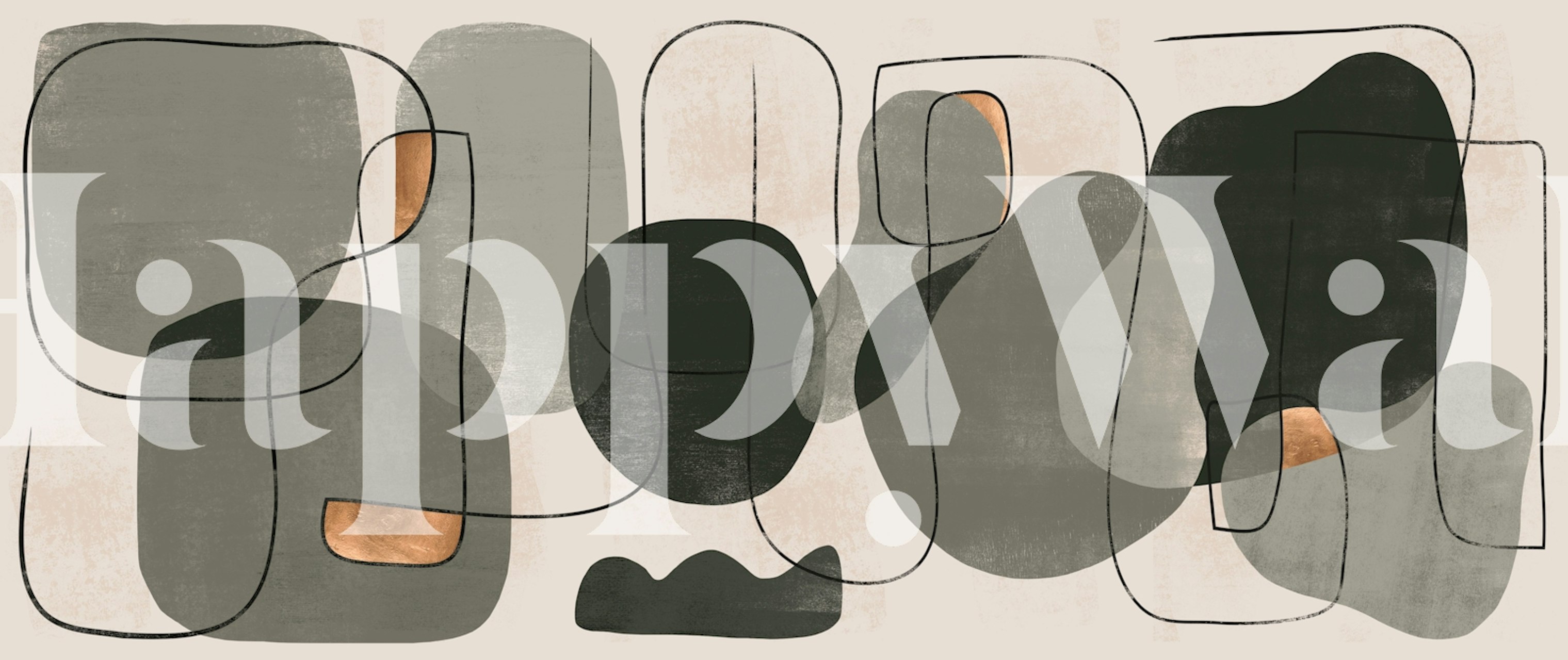 Organic Shapes in Big Green wallpaper design