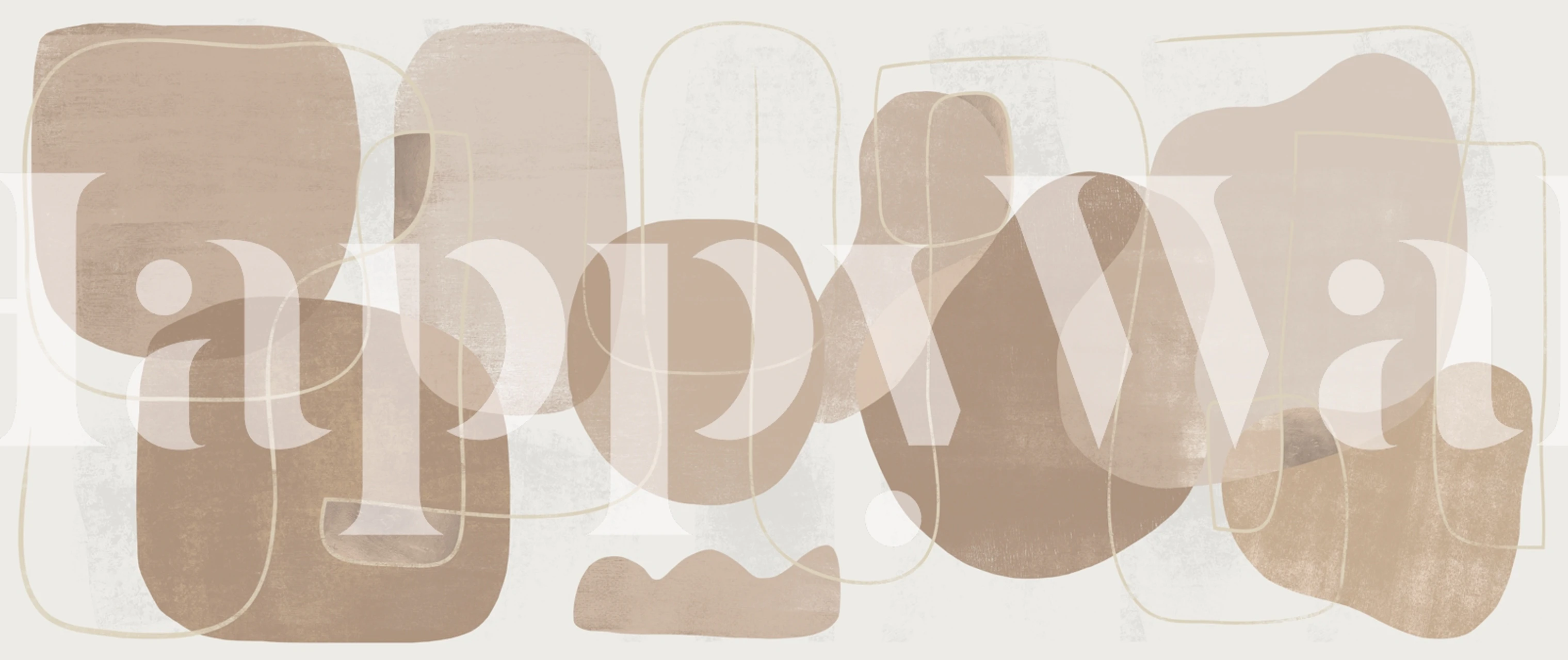 Organische vormen behang in een kamer