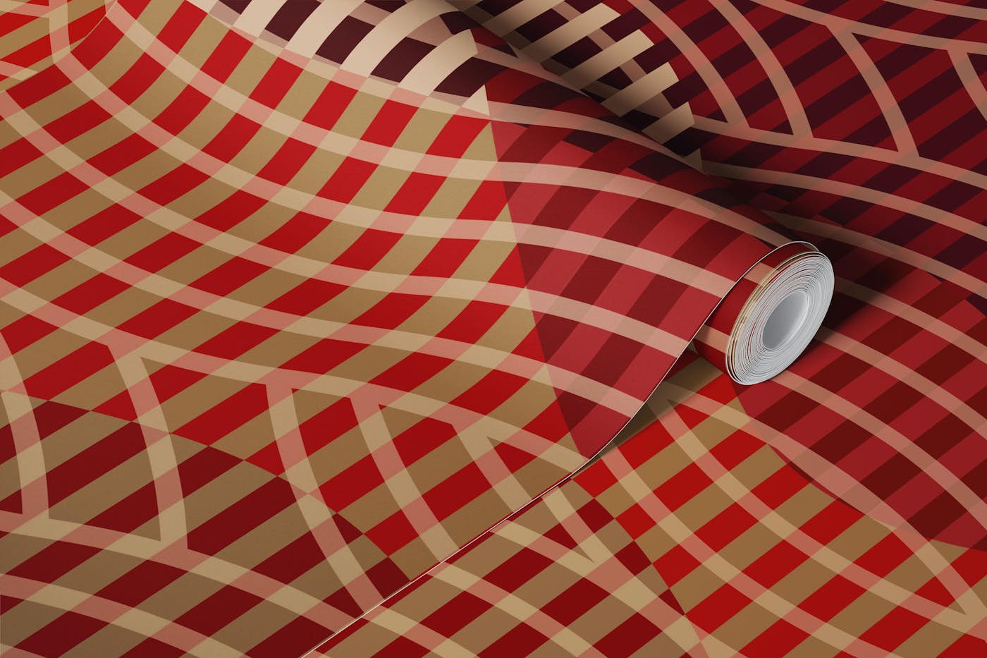 Red Wave Illusion wallpaper roll