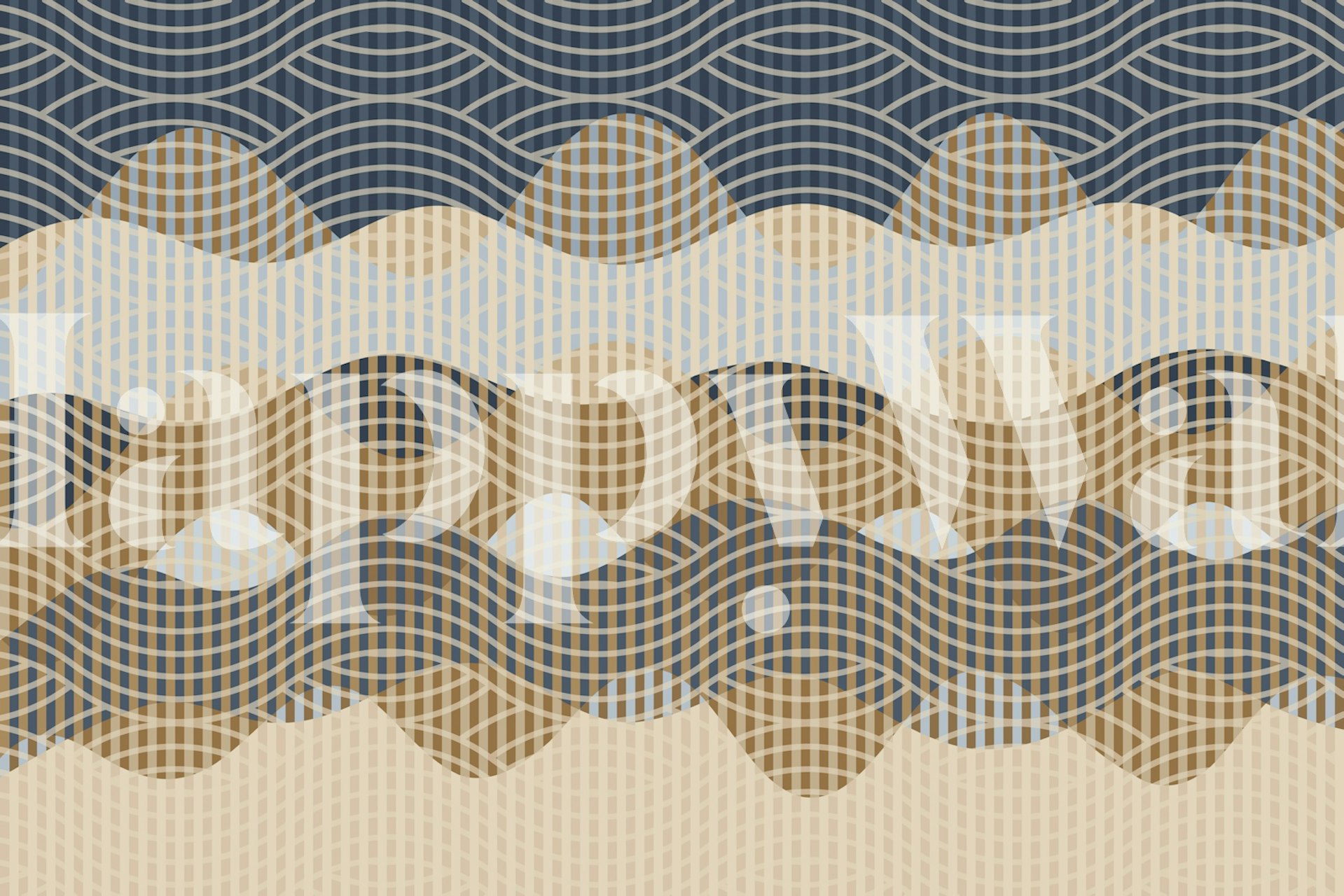 Tapeta Ocean Wave Geometry v místnosti