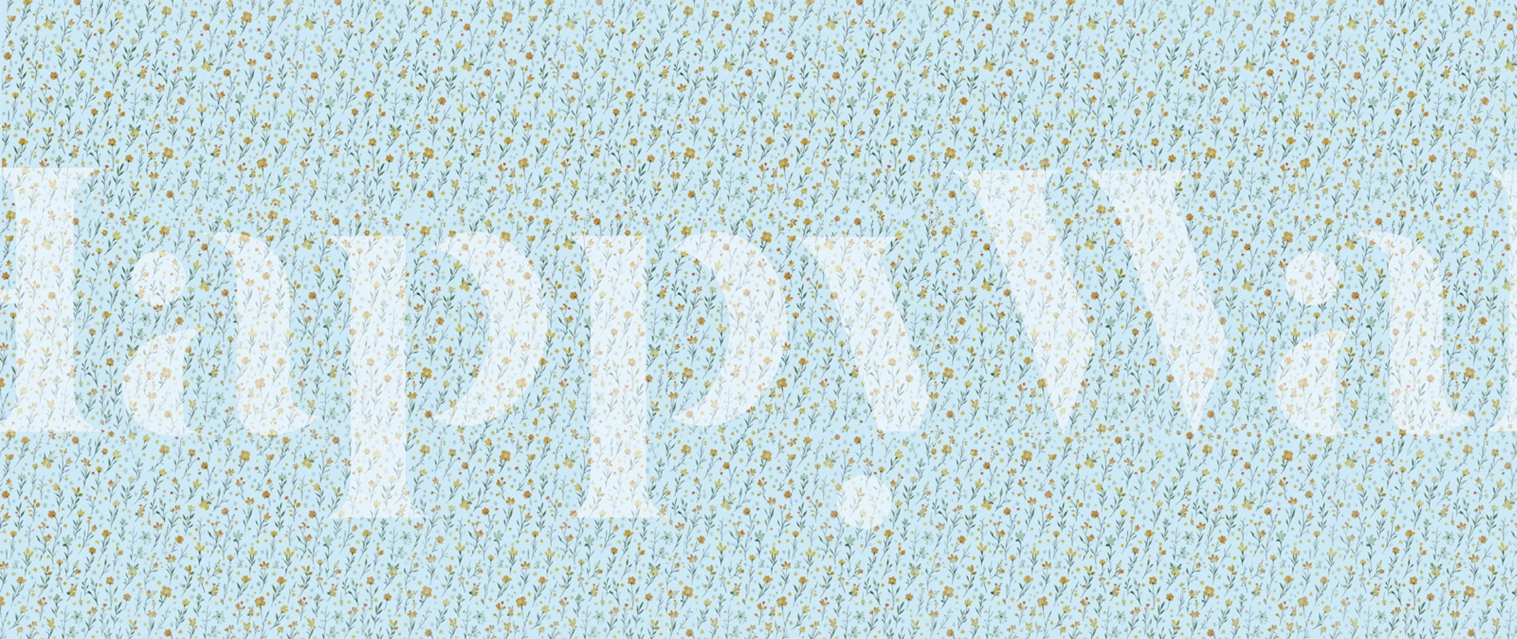 Delicate floral meadow wallpaper in a room