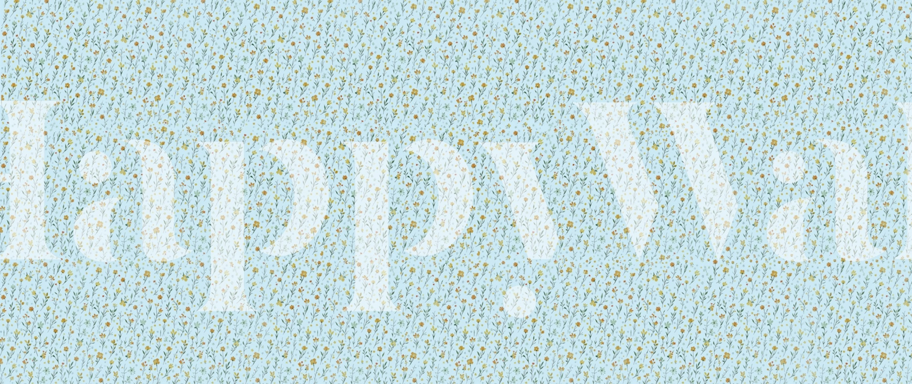 Delicate floral meadow wallpaper in a room