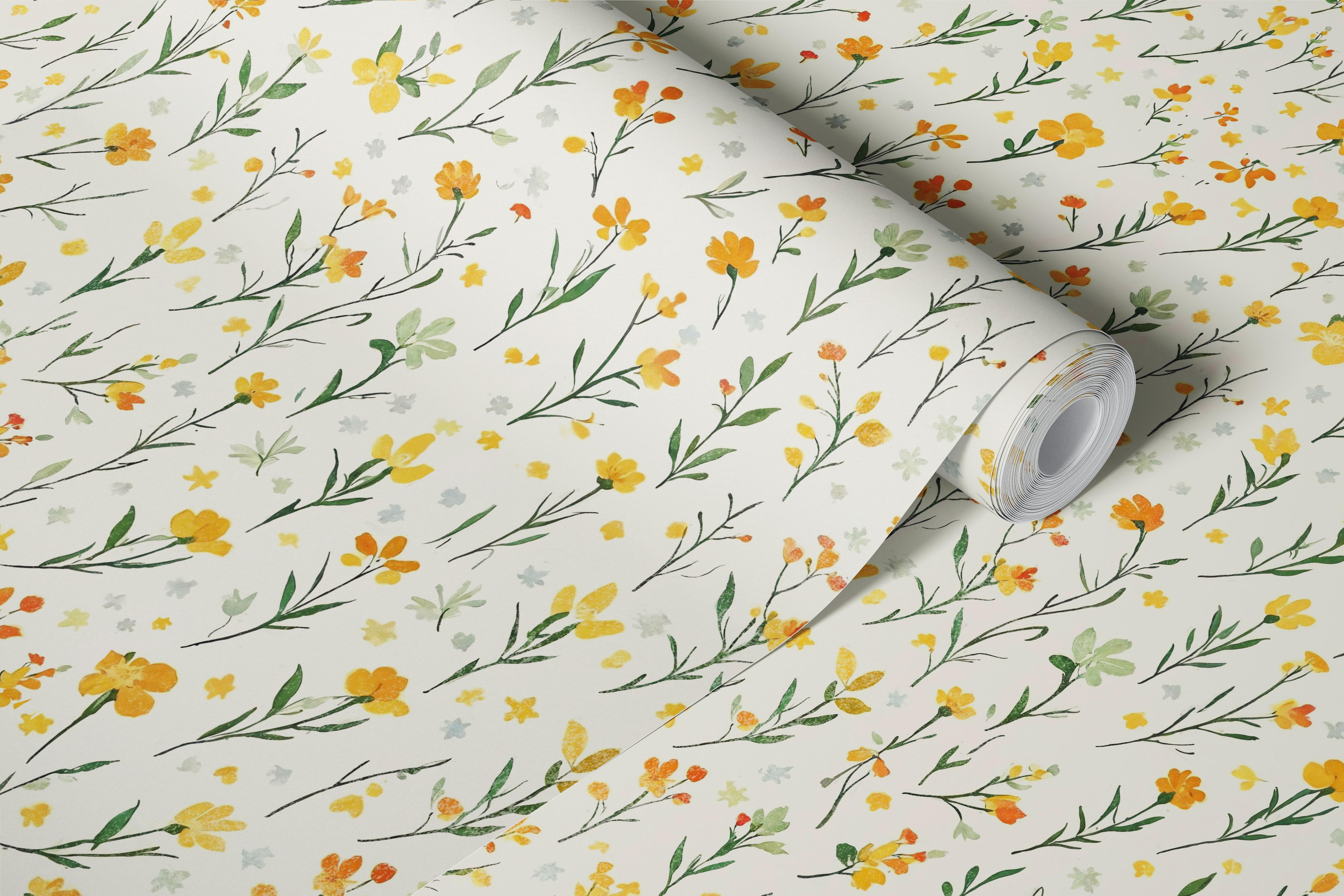 Bloemenpatroon behang in een kamer