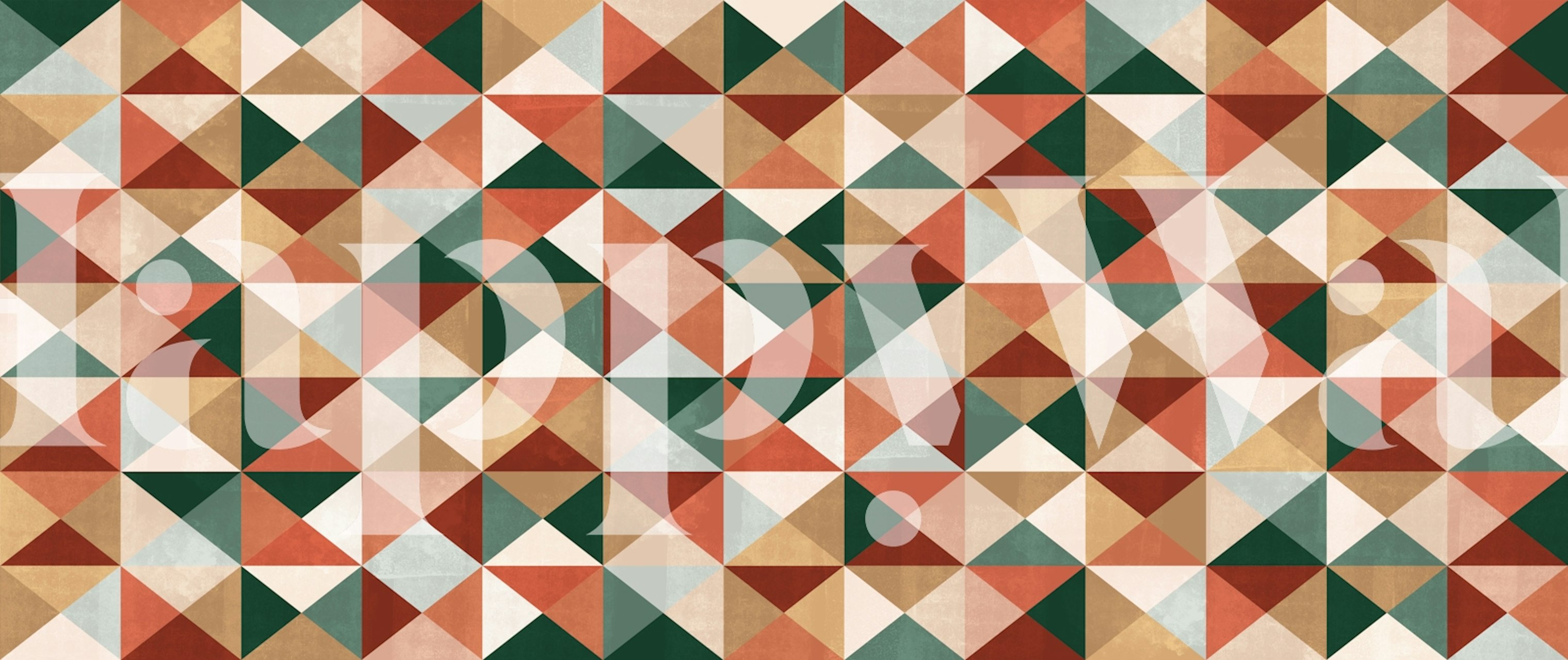 Motivo di carta da parati Mid Century Grid in una stanza