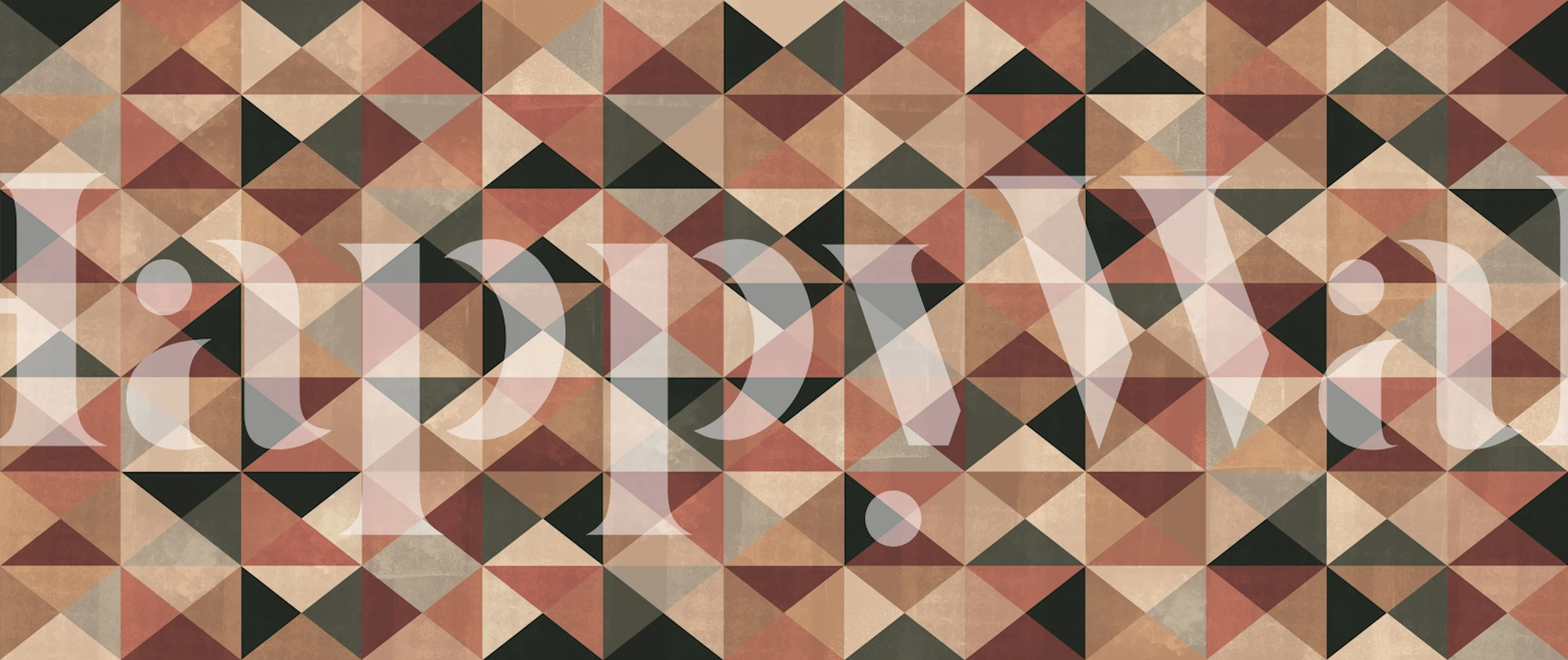 Geometric triangle patterns in earthy red, brown, and black tones wallpaper