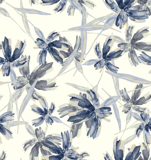 Chic Blue Floral Decor