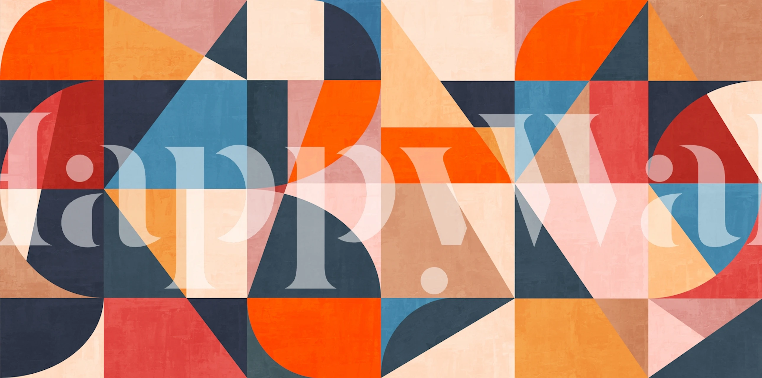 Ταπετσαρία Dynamic Geometric Forms σε ένα δωμάτιο