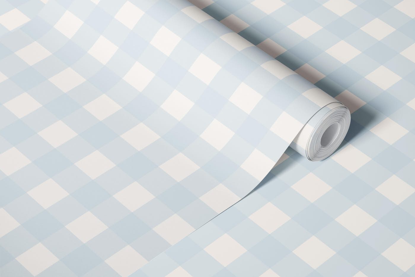 Classic Blue Gingham Chic wallpaper roll