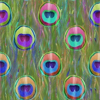 Bohemian Peacock Feathers Green tapetit