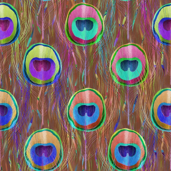 Bohemian Peacock Feathers Copper