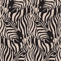 Zebra Herd Wild Animal Safari Black Beige behang