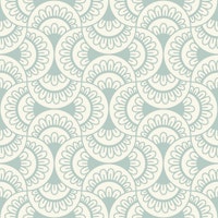 Vintage Floral Scallops - light sage green ταπετσαρία
