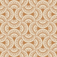 Vintage Floral Scallops - brown ταπετσαρία