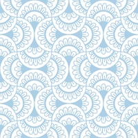 Vintage Floral Scallops - light blue ταπετσαρία
