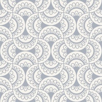 Vintage Floral Scallops - light silver grey ταπετσαρία