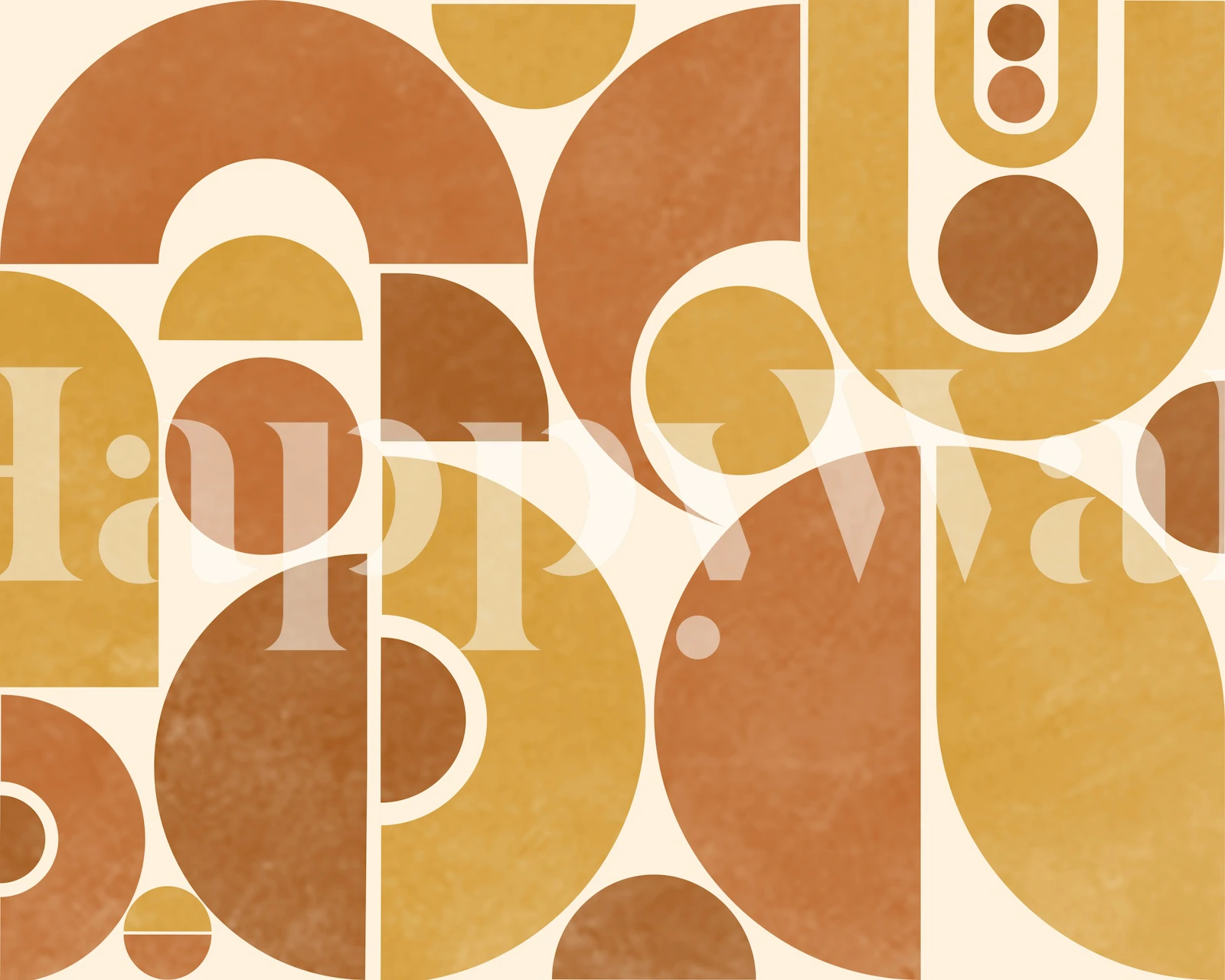 Geometric circles in warm orange and yellow tones wallpaper