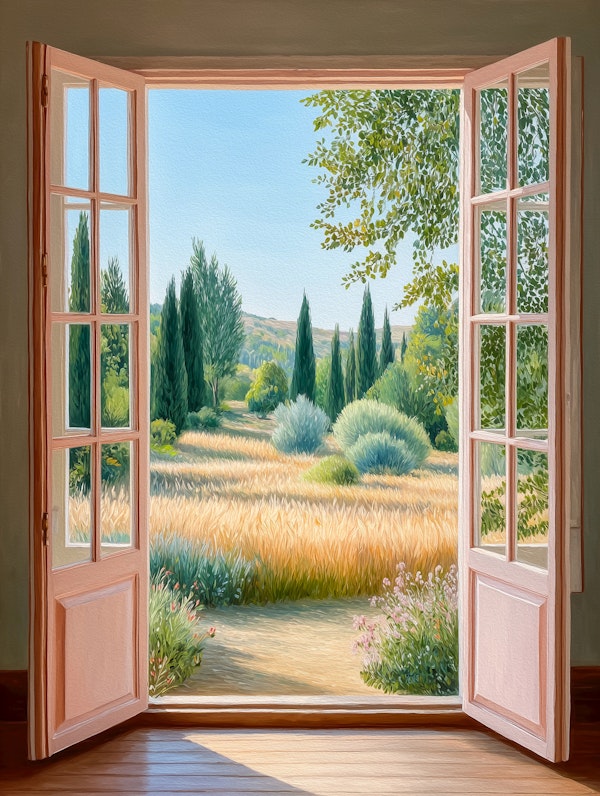 Countryside Window Scene