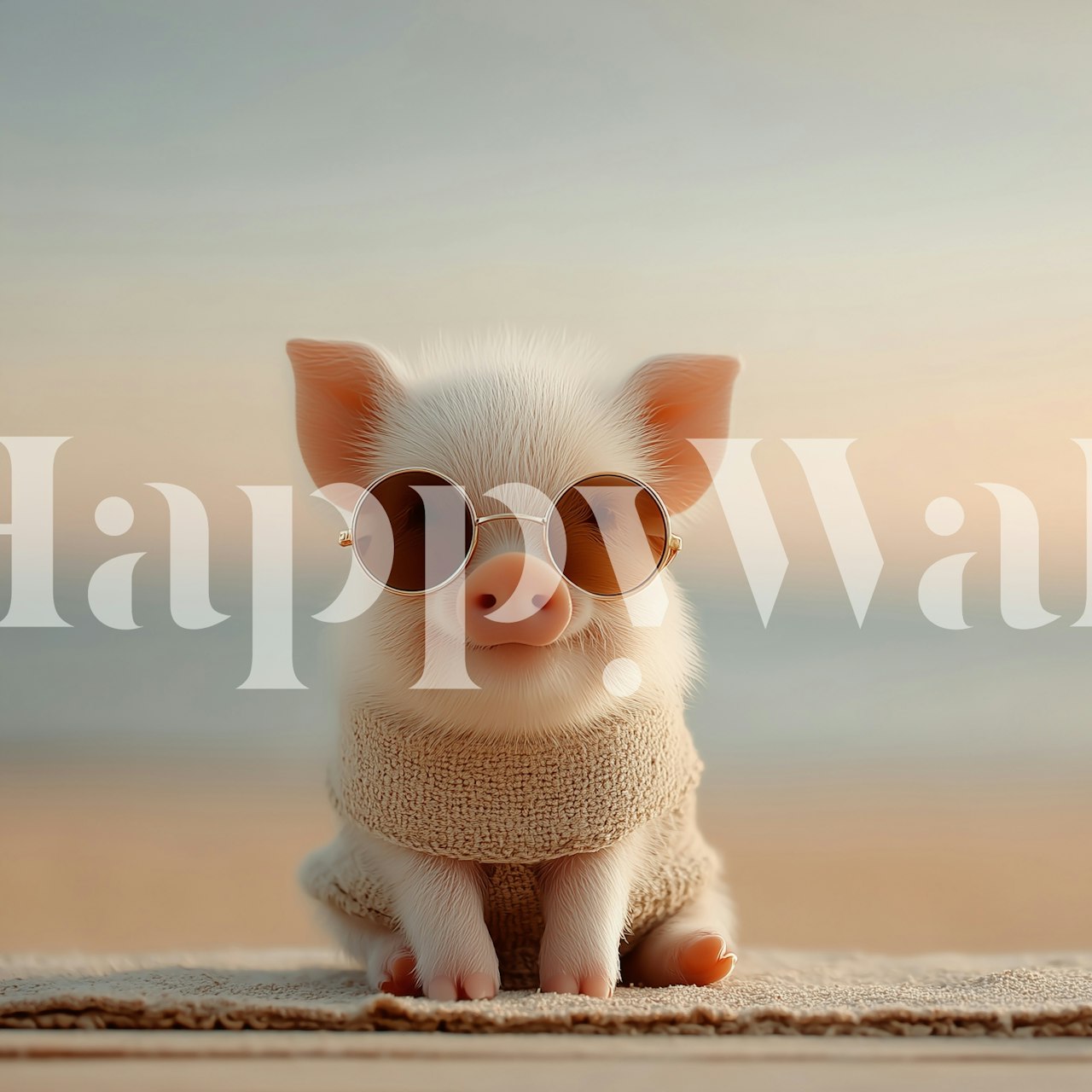 Stylish Pig με γυαλιά ηλίου ταπετσαρία σε ένα δωμάτιο