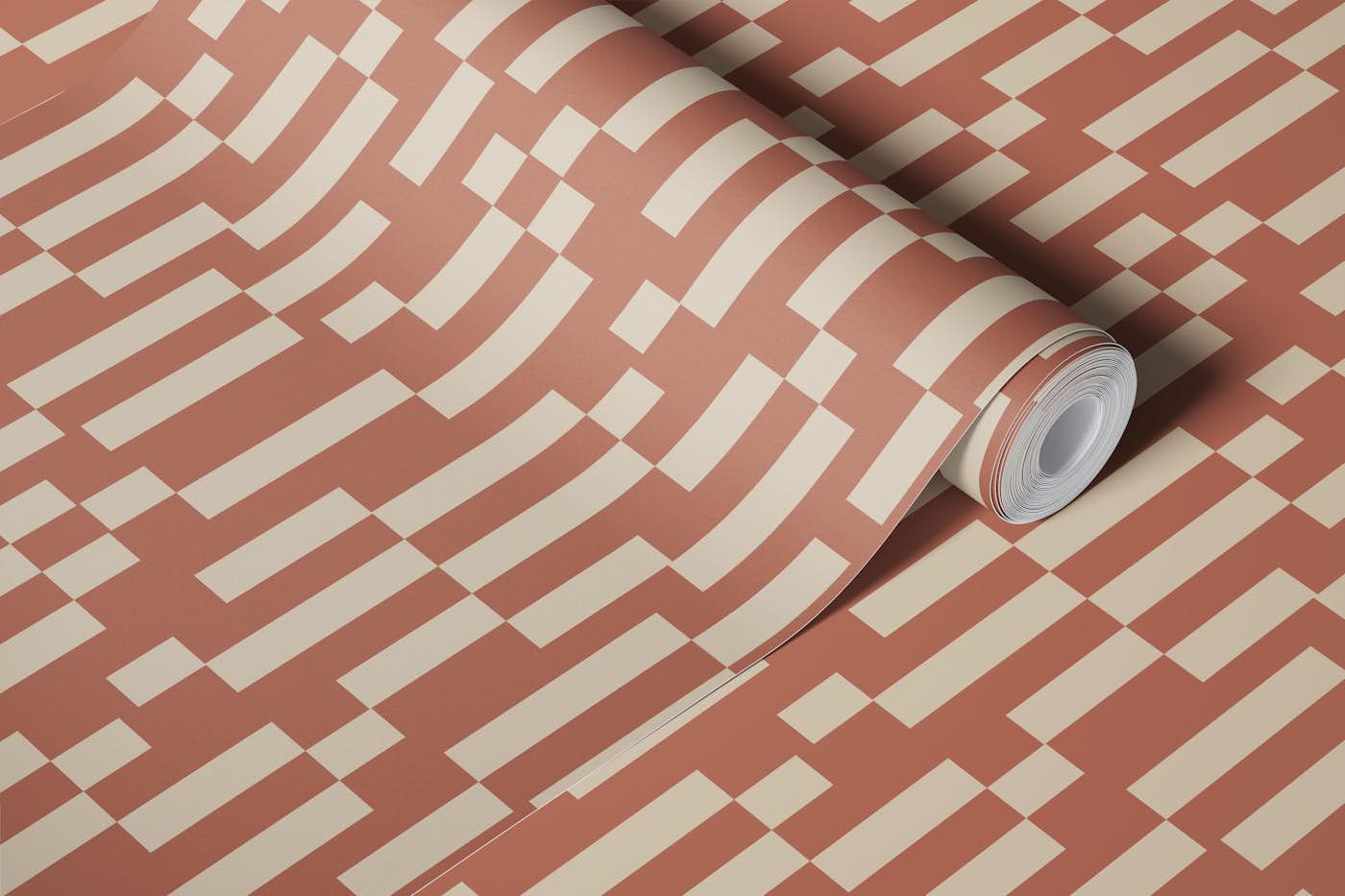 Rose Tan Geometric Design wallpaper roll