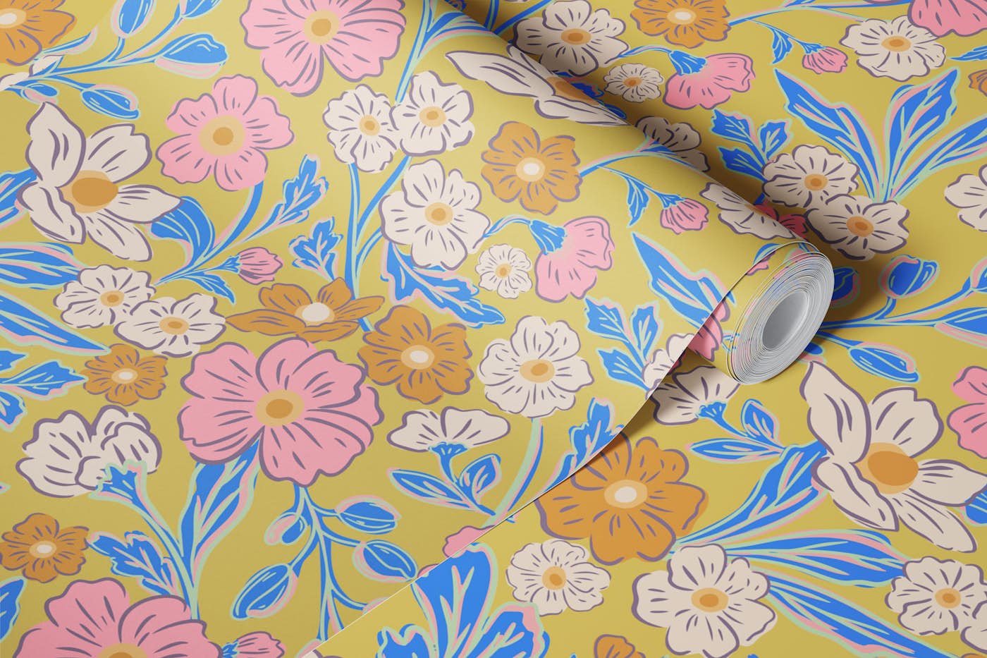 Sunlit Floral Whimsy wallpaper roll