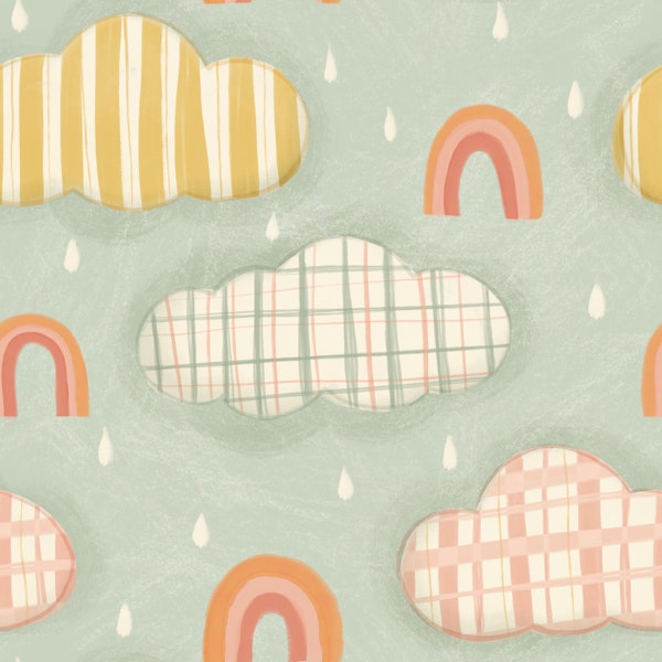 Whimsical Cloud Dreams - Light Blue