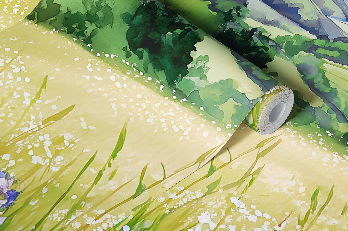 Springtime Meadow View wallpaper roll