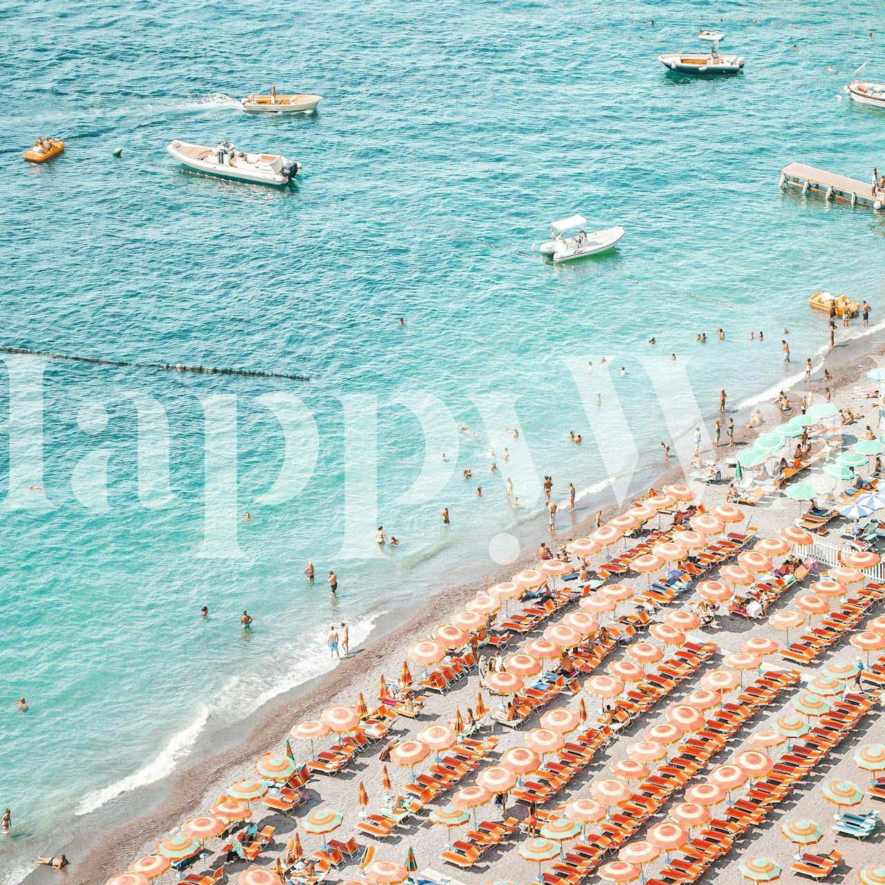 Beachfront Vibes Positano wallpaper in a room