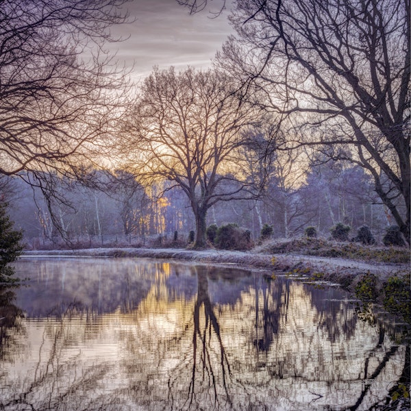 Sunrise Over Winter Lake