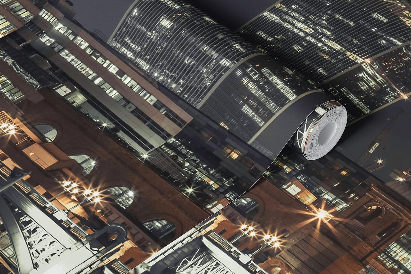 Nighttime Urban Glow wallpaper roll