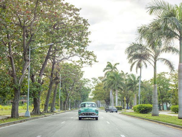 Vintage Car on Road