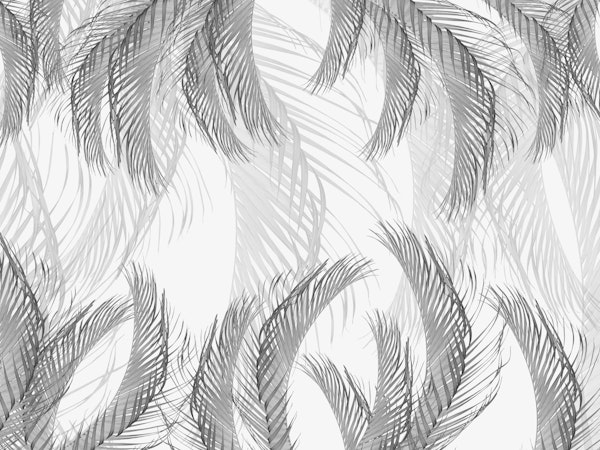 Soft Gray Black White Feather Palm Bliss 1