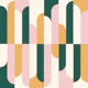 Midcentury Arch Green Pink SP