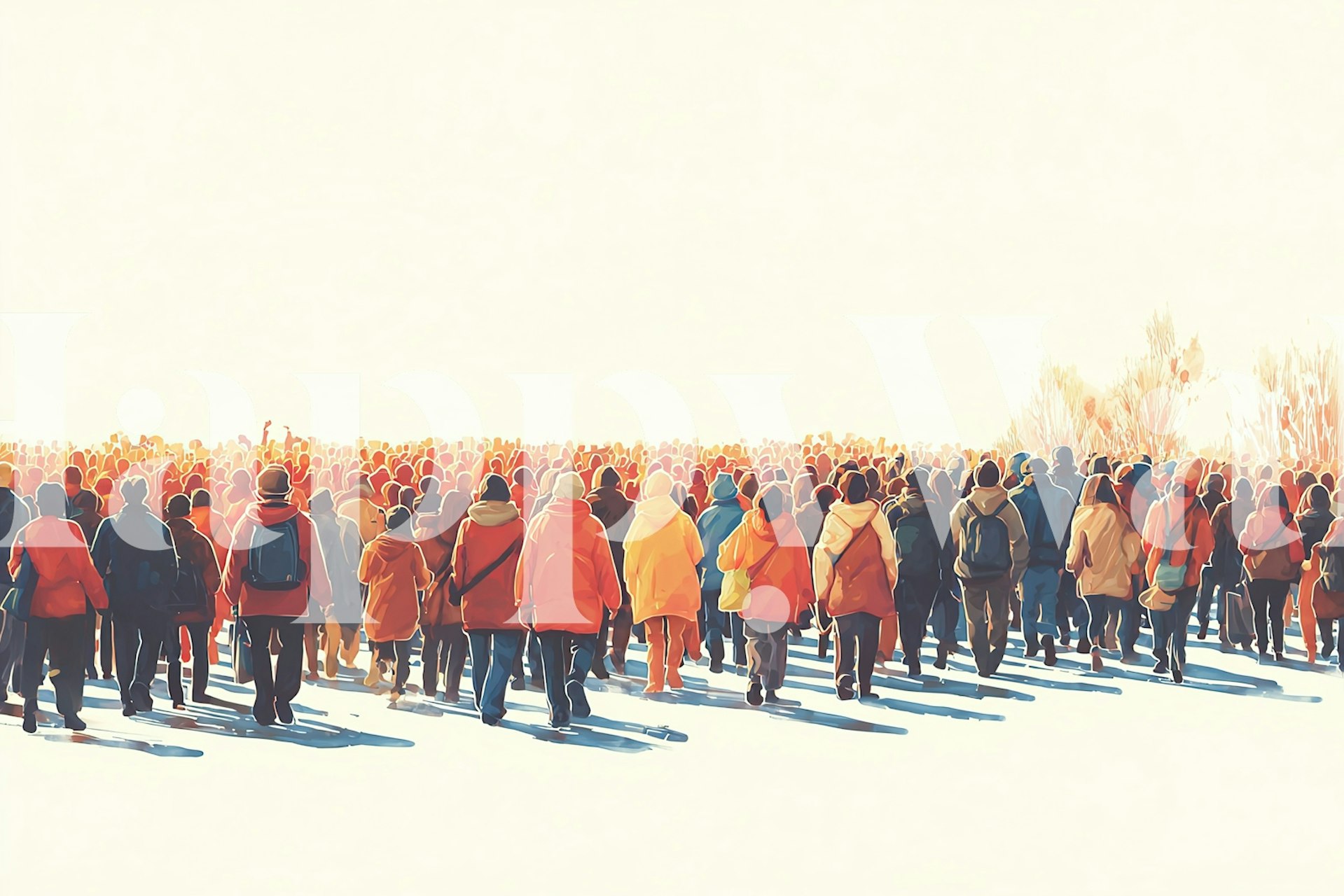 Sunny Crowd wallpaper design in a room