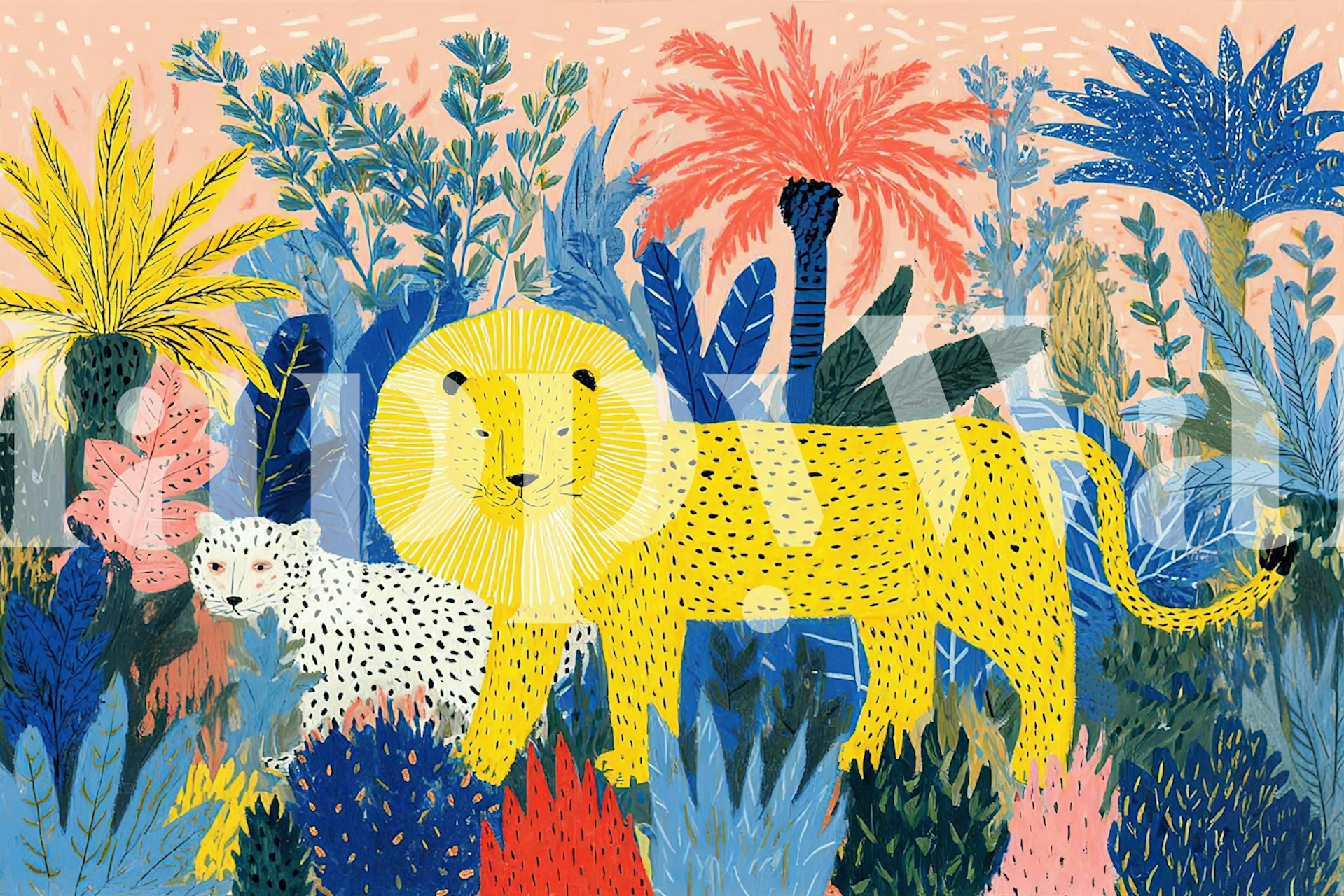 Kid Jungle Majesty wallpaper in a room setting